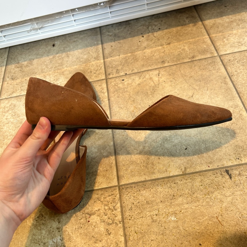 Women's Brown D'Orsay Flats - Picture 3 of 4